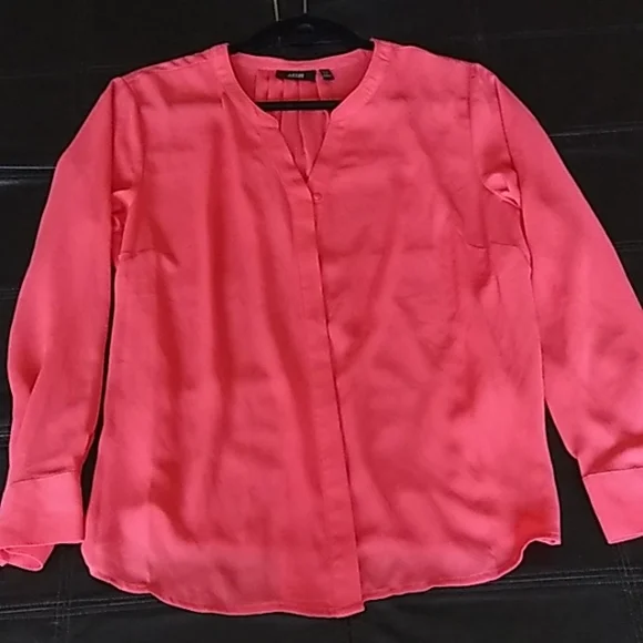 Apt 9 cayenne coral sheer button blouse XLP - Picture 1 of 16